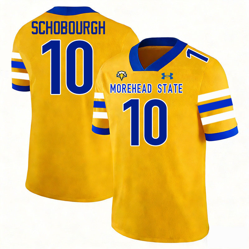 Morehead State Eagles #10 Dillon Schobourgh College Football Jerseys,Uniforms-Gold